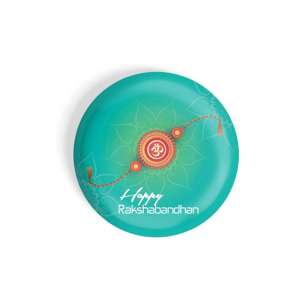 dhcrafts Round Fridge Magnet Blue Raksha Bandhan D2 Glossy Finish Design Pack of 1 (58 mm)